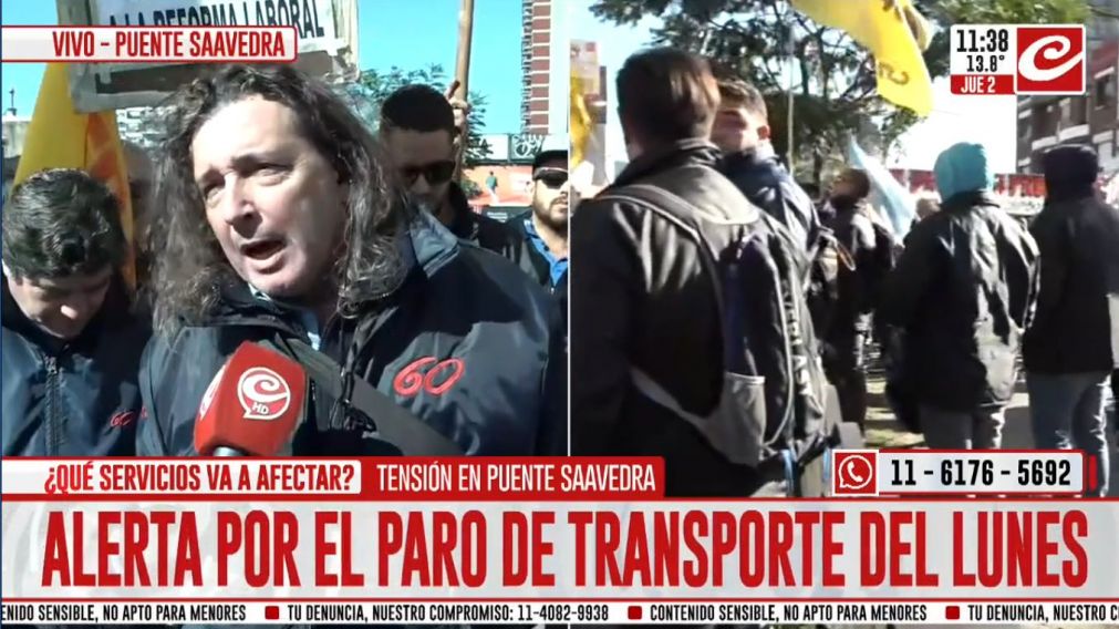 Colectiveros de la l�nea 60 protestaban en Puente Saavedra (Cr�nica HD).