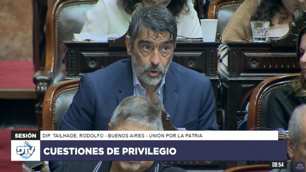 Rodolfo Tailhade, diputado de Unión por la Patria (Captura de TV).