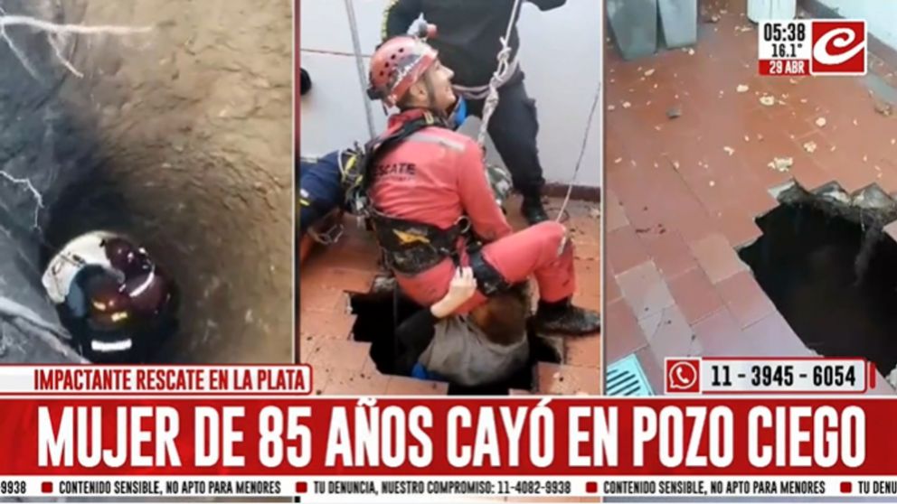 ¡Abuelita de 85 años cayó a un pozo ciego de siete metros!