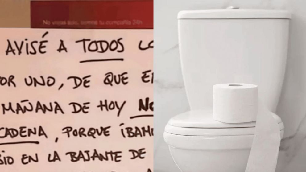 Después de vivir la asquerosa situación, el hombre pegó un cartel en que advirtió que busca al "culpable".