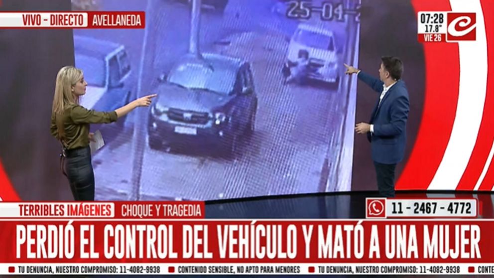 El violento choque que mató a la mujer quedó grabado por las cámaras de seguridad (Crónica HD).