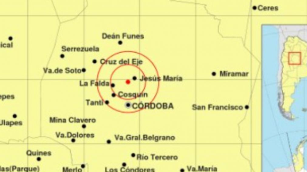 Se registr� un sismo en C�rdoba de 4,6 en la escala de Richter.