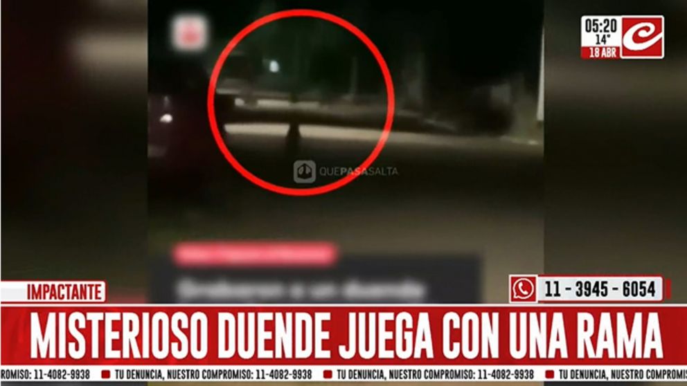 El extraño personaje fue visto en la provincia de Salta (Captura de video).