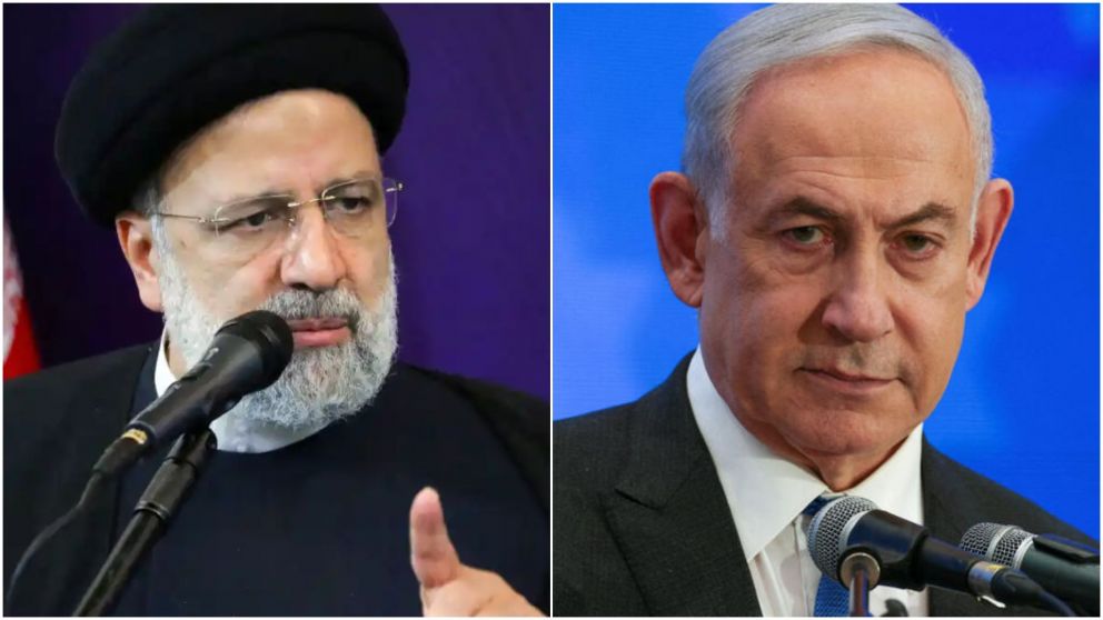 El presidente de Irán, Ebrahim Raisi (Izquierda), advirtió al presidente israelí, Benjamin Netanyahu (derecha), una "respuesta militar mayor" hacia Israel en caso de represalias.