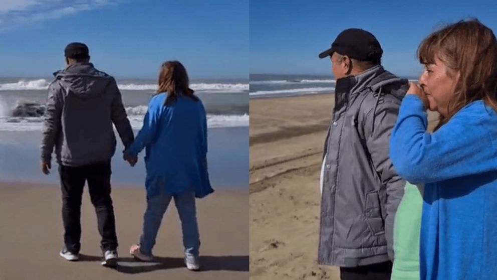 La joven mostró cómo reaccionaron sus papás al conocer el mar y el video conmovió a todos (Captura TikTok).