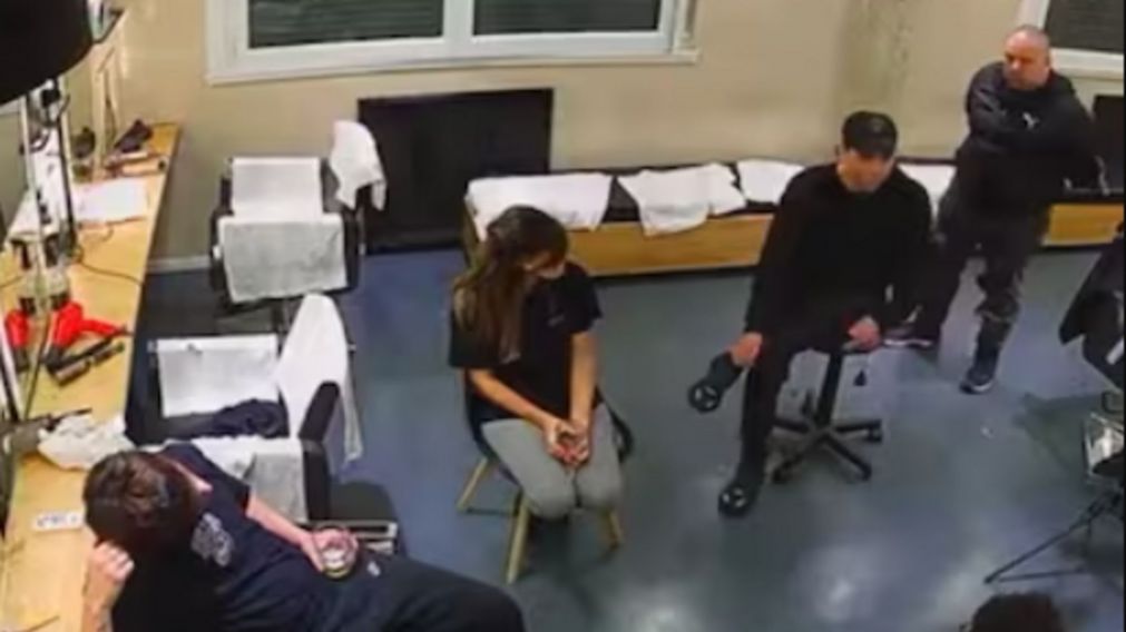 Minutos antes del crimen en la peluquer�a.