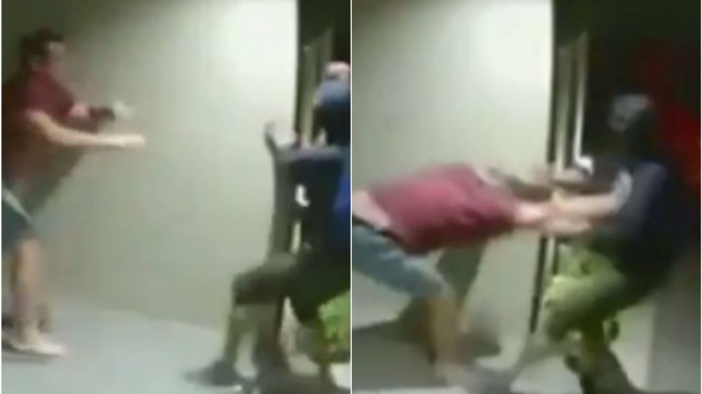 Un hombre luchó cuerpo a cuerpo con ladrón que quiso apuñalar a su hijo en Trelew (Imagen captura vídeo).