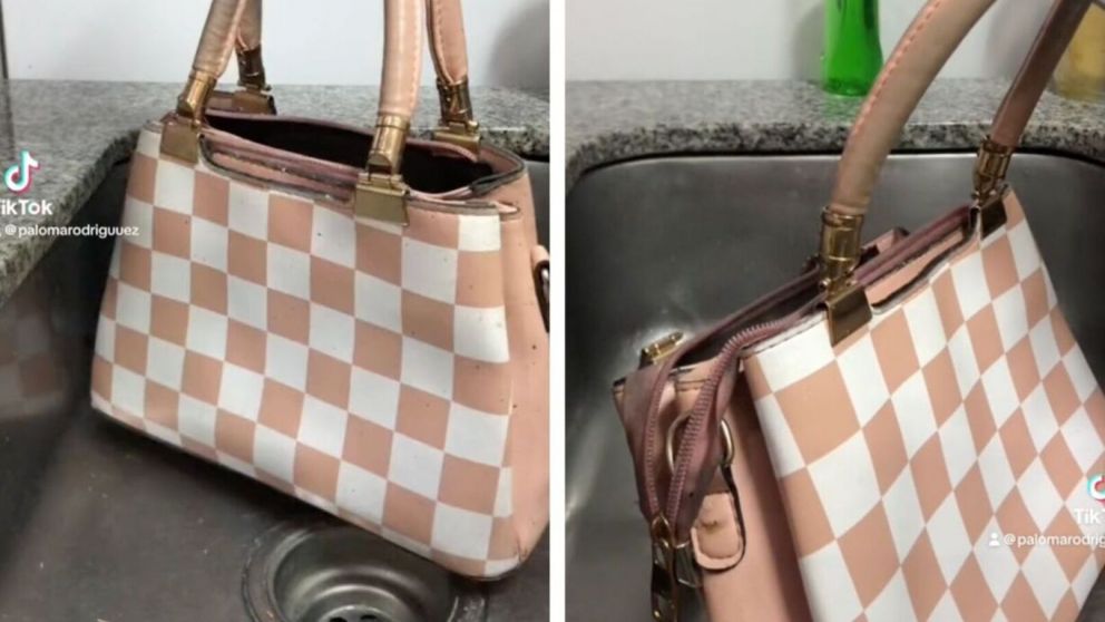 Una joven compró una cartera en una feria y quedó horrorizada al ver lo que había en su interior (Imagen captura vídeo).
