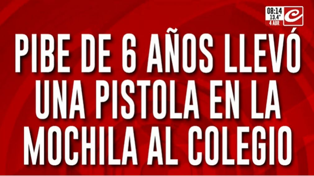 Nene de seis años llevó una pistola calibre 22 al colegio: estaba cargada