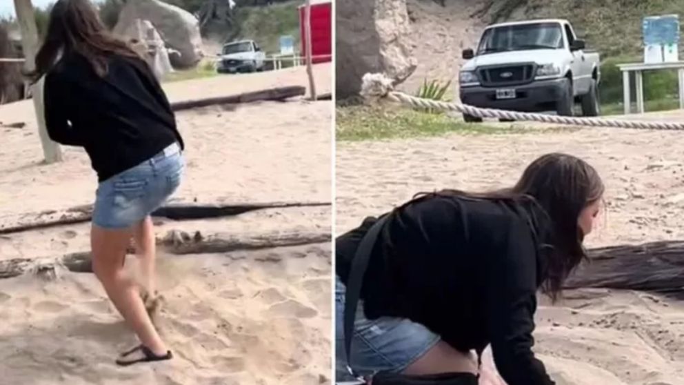 Una joven perdi� su celular en la playa y cuando fue a buscarlo al otro d�a ocurri� algo inesperado (Imagen captura v�deo).