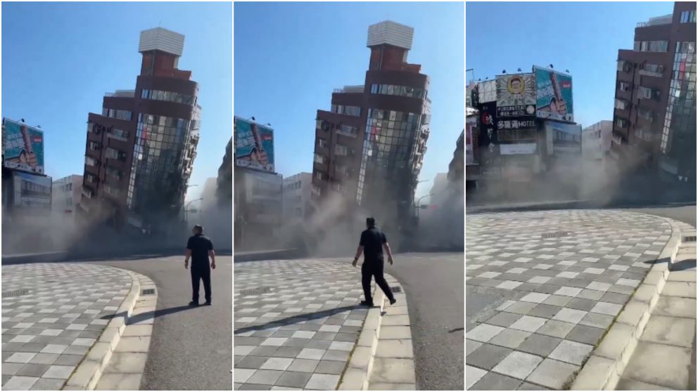 Las imágenes del efecto que produjo el fuerte movimiento sísmico en Taiwán.
