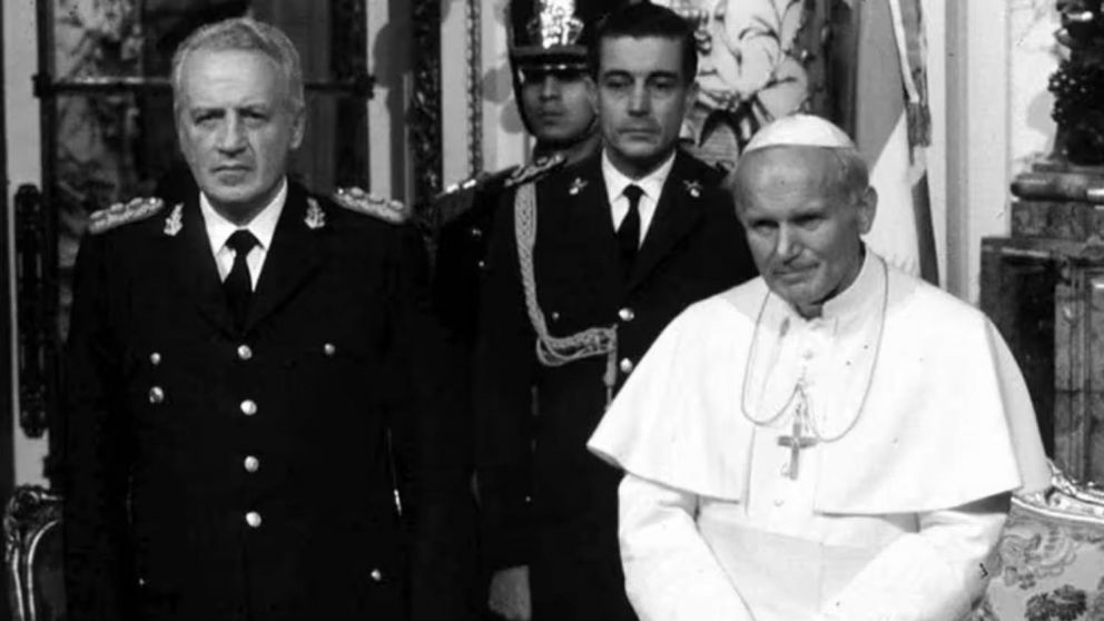 El Papa Juan Pablo II en su visita a la Argentina.
