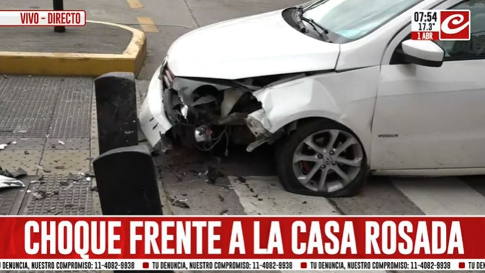 Impresionante choque frente a Casa Rosada