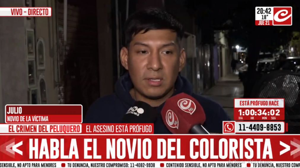 Habló el novio del colorista asesinado en la peluquería de Recoleta.