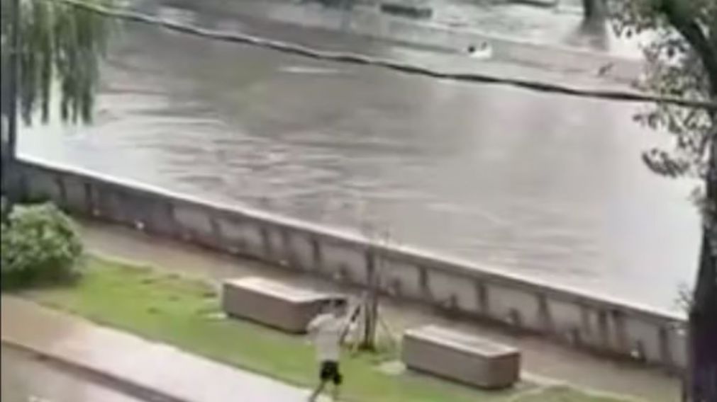 Así estaba el arrollo tras el temporal.