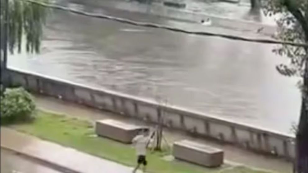 Así estaba el arrollo tras el temporal.