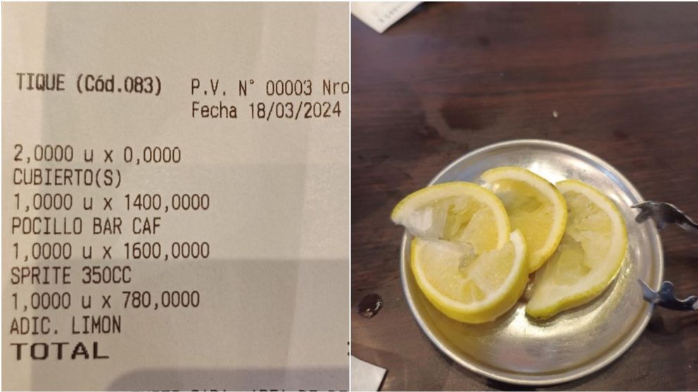 Pidió una gaseosa con limón en un bar, pidió la cuenta y al ver el ticket quedó indignado por el insólito recargo.