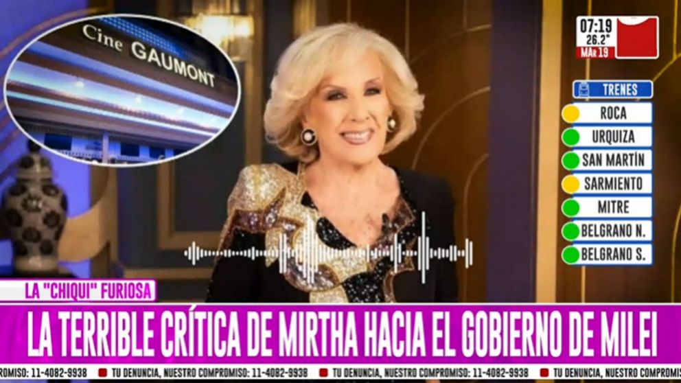 Mirtha sobre el Gobierno de Milei: "No quiero estar en contra porque toman represalias"