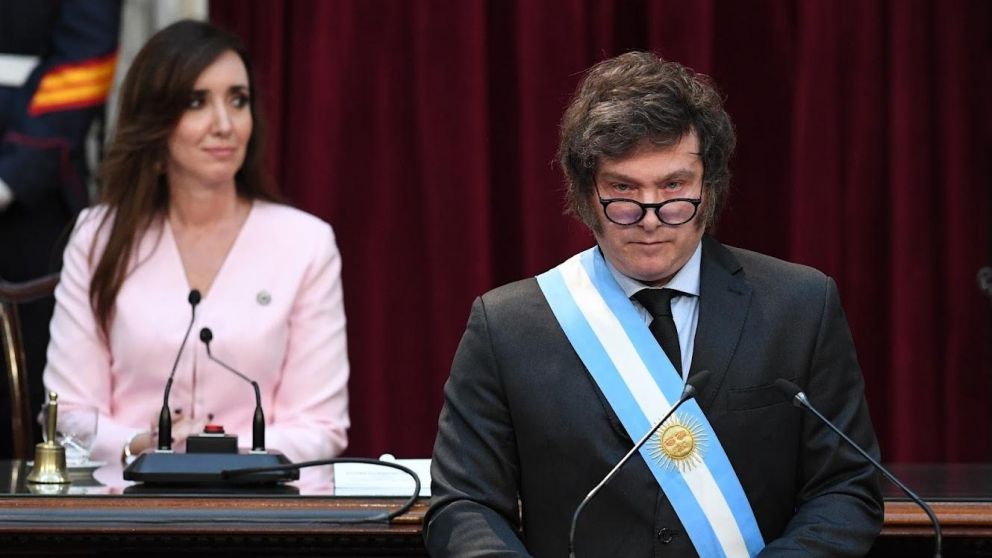 Javier Milei y Victoria Villarruel en la apertura de sesiones ordinarias del Congreso.