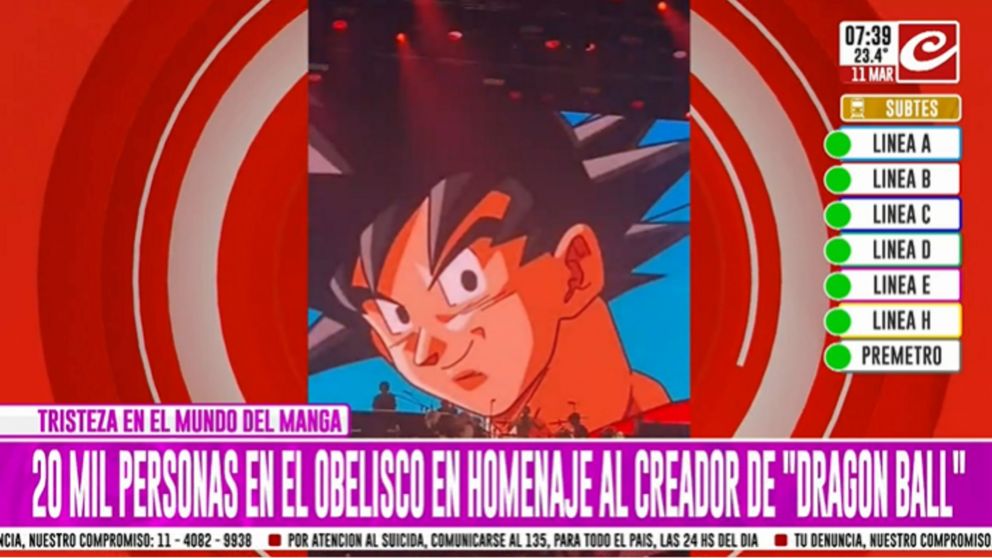 Masiva concentración para despedir al creador de "Dragon Ball"