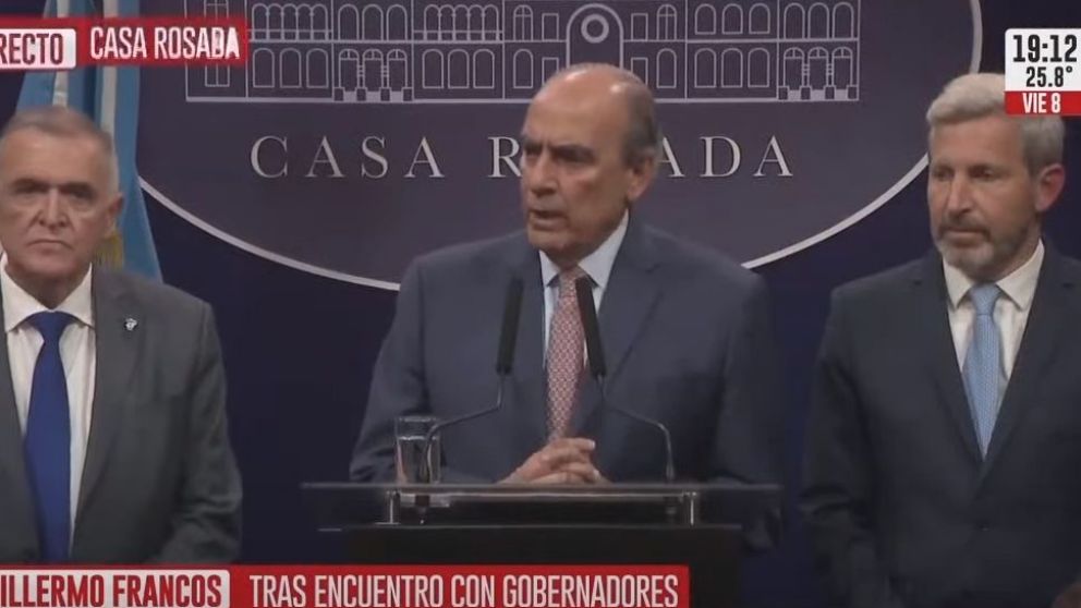 Habló Guillermo Francos junto a Frigerio y Jaldo tras la cumbre con gobernadores: "Fue una reunión muy positiva"