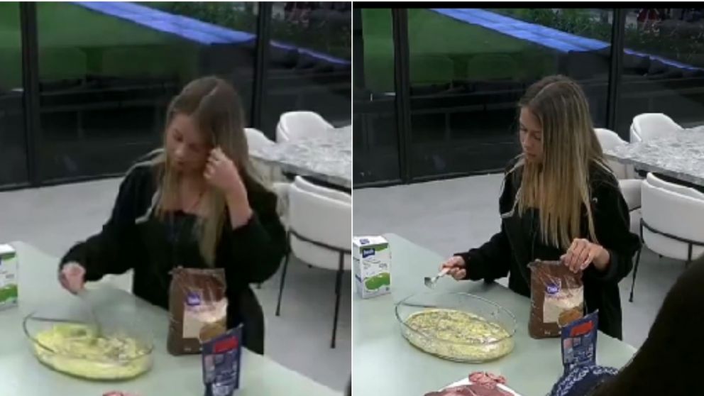 El tremendo error que cometió Zoe de Gran Hermano mientras preparaba milanesas (Imagen captura vídeo).