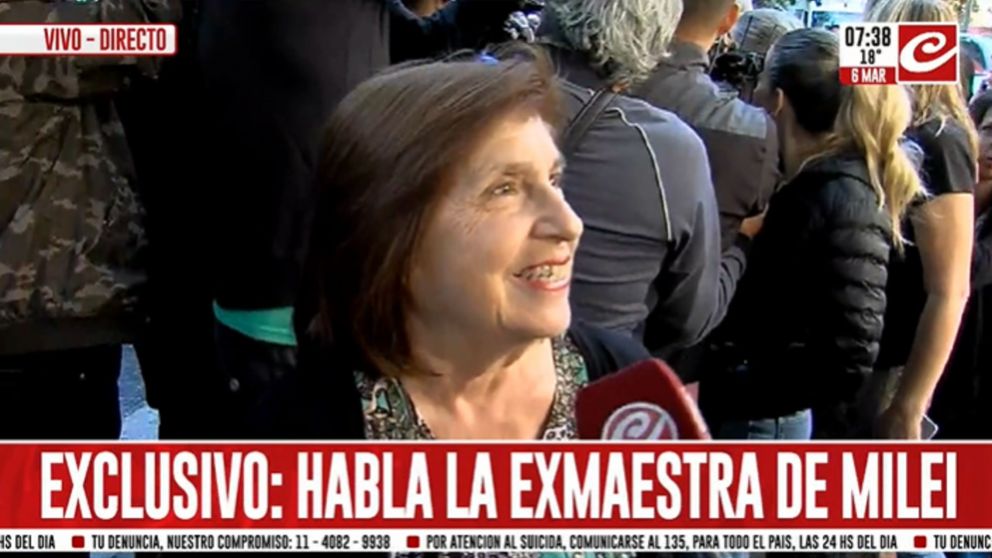 Teresa, más conocida como "Techi", fue la maestra de Javier Milei en cuarto grado (Crónica HD).