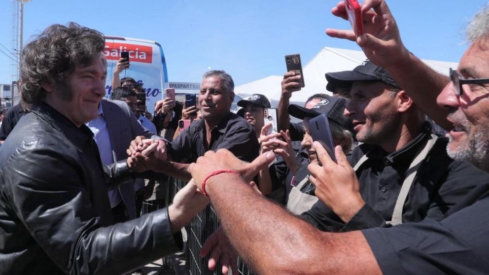 El presidente Javier Milei llegó a Expoagro.