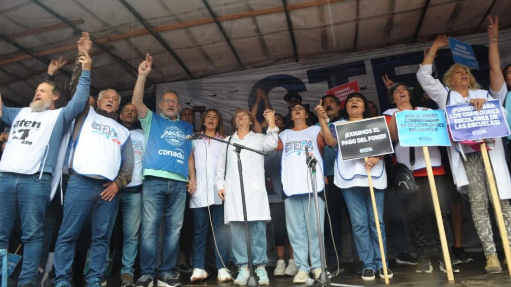 Acto de CTERA en el marco del paro nacional que se realizó antes del comienzo de clases.