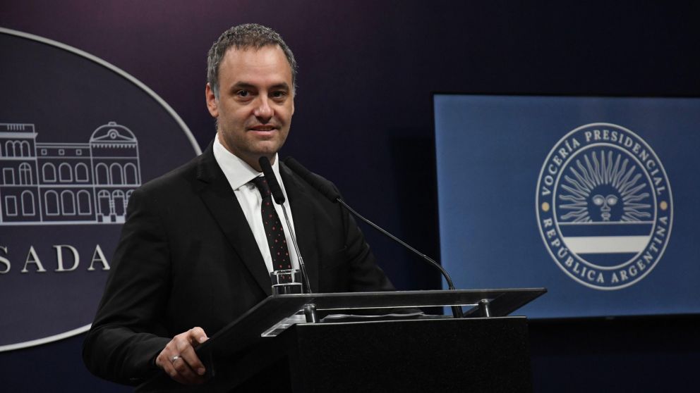 El vocero presidencial, Manuel Adorni (Télam).