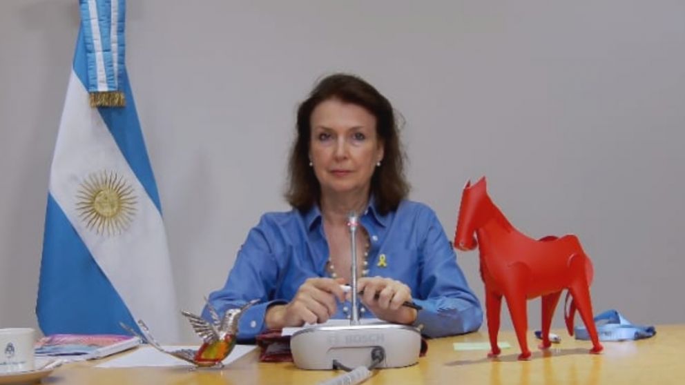 La canciller nacional fue parte de una reunión virtual.