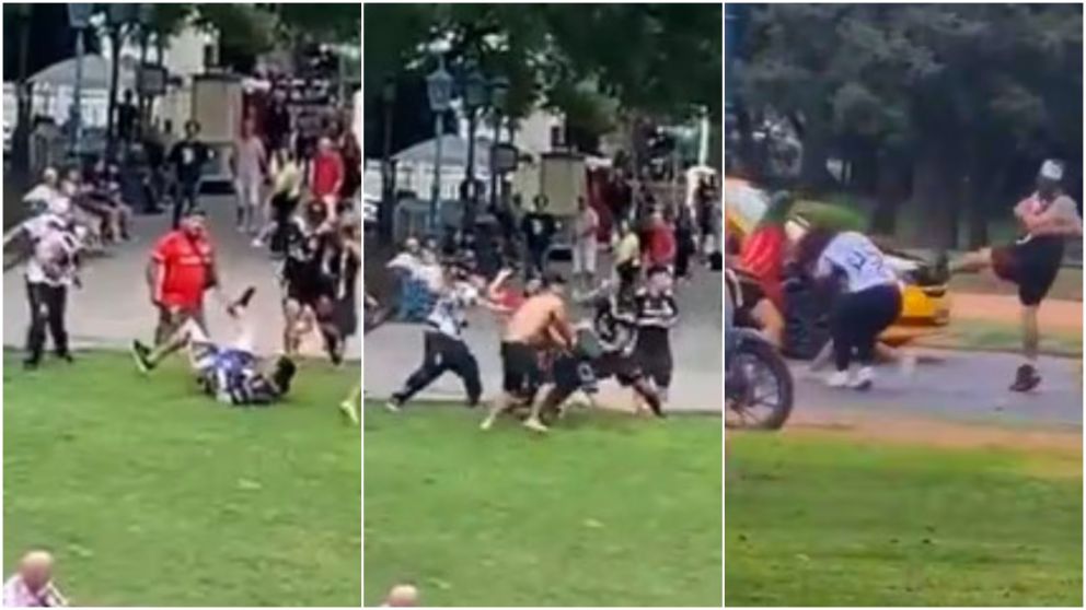 Gente del Colo Colo golpeó a un muchacho que tenía una camiseta de Boca en la Plaza Independencia en Mendoza.