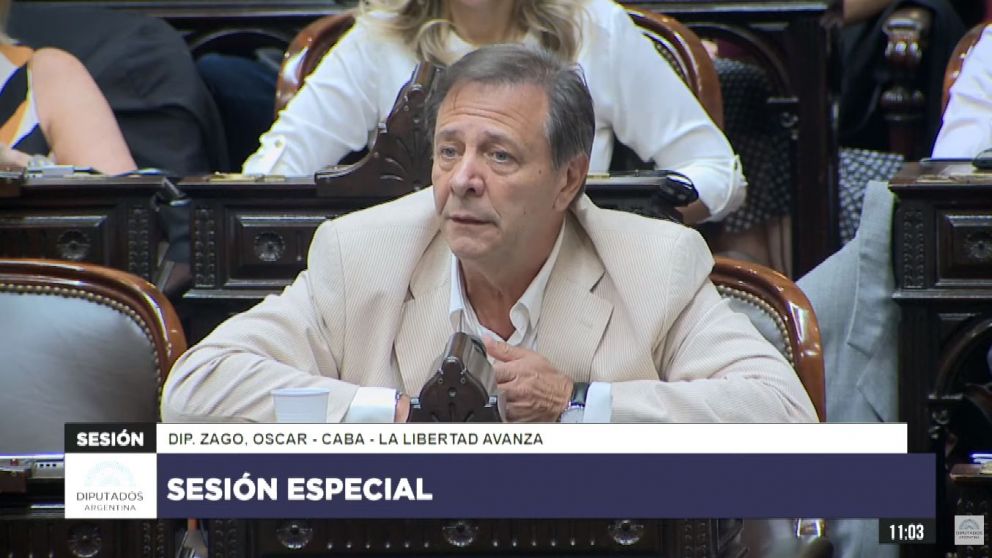 El jefe de bloque de La Libertad Avanza de Diputados, Oscar Zago (Archivo).
