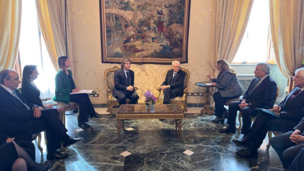 Javier Milei se reunió con el presidente de Italia, Sergio Mattarella.