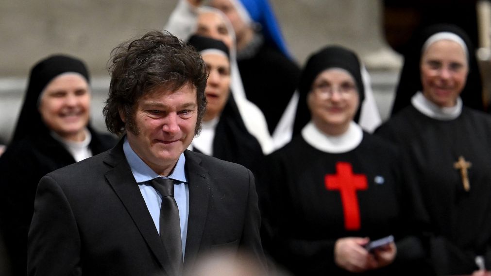 El presidente Javier Milei, en la misa de canonización de Mama Antula (Télam).