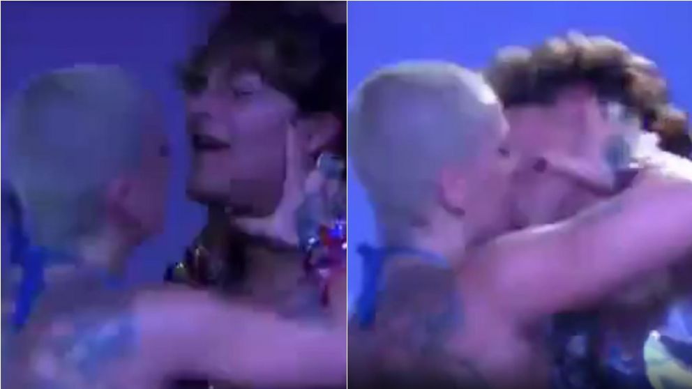 Furia y Emma protagonizaron un momento hot en la fiesta de Gran Hermano.�Beso de la muerte o tregua?