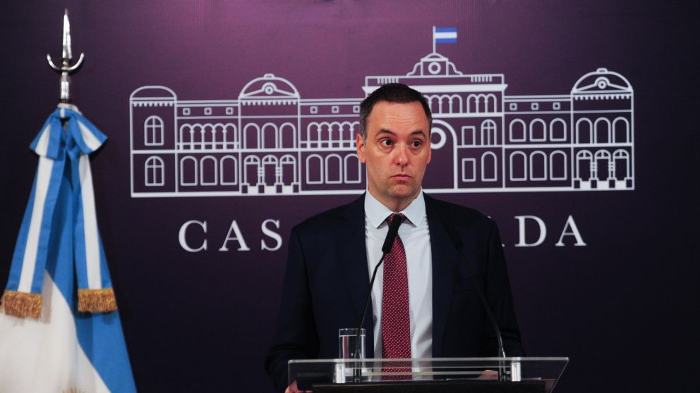 El vocero presidencial Manuel Adorni (Télam).