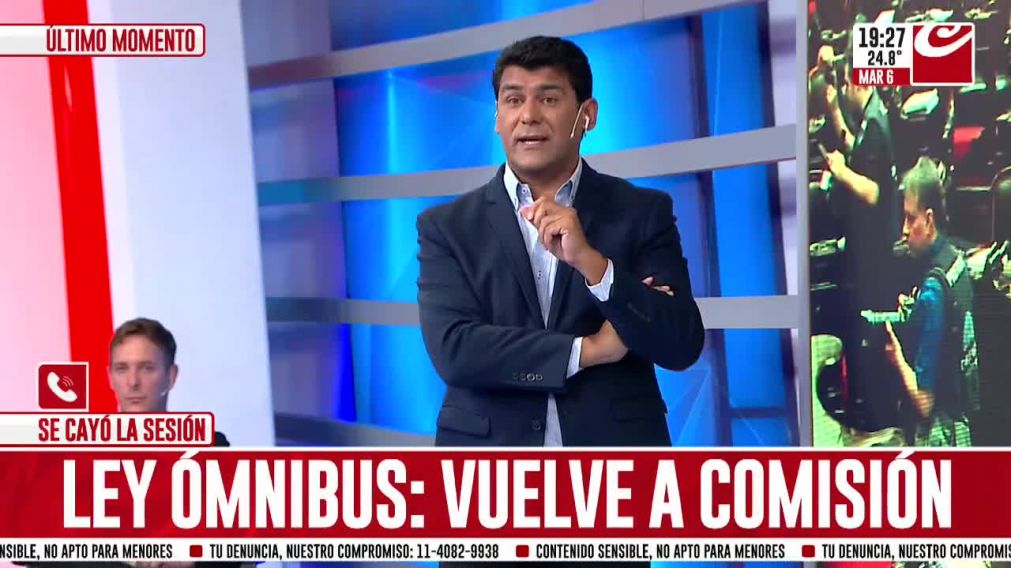El legislador habló en vivo tras el revés parlamentario del Gobierno.