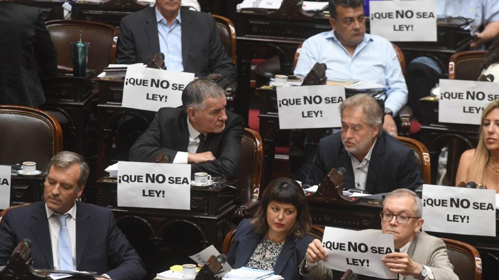 Se desarrollaba en la tarde de este viernes la sesión en el Congreso por la Ley Ómnibus (Télam).