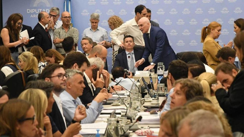 Plenario de comisiones en la Cámara de Diputados por la Ley Ómnibus.