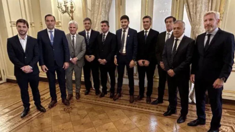 Los gobernadores de Juntos por el Cambio cuando visitaron Casa Rosada (Prensa JxC).