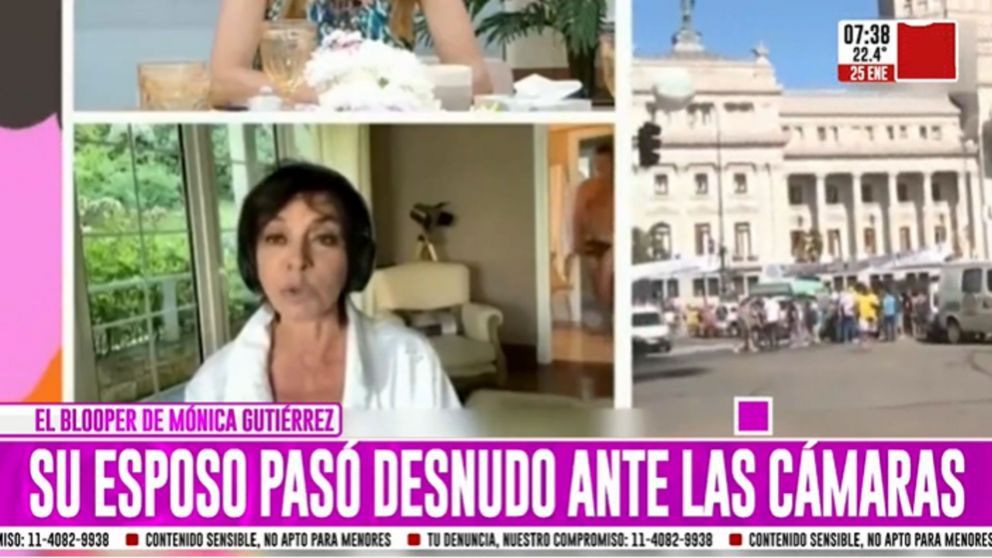 Zoom traicionero: el esposo de Mónica Gutiérrez se paseó desnudo ante las cámaras