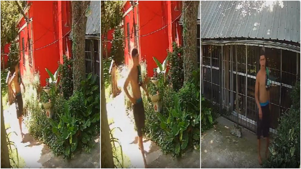 El autor del hecho saltó un paredón y actuó tranquilamente.