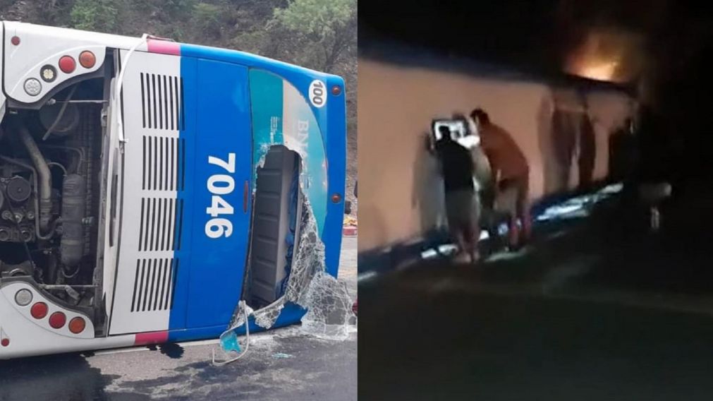 Así rescataban a los sobrevivientes del micro que chocó en Salta.