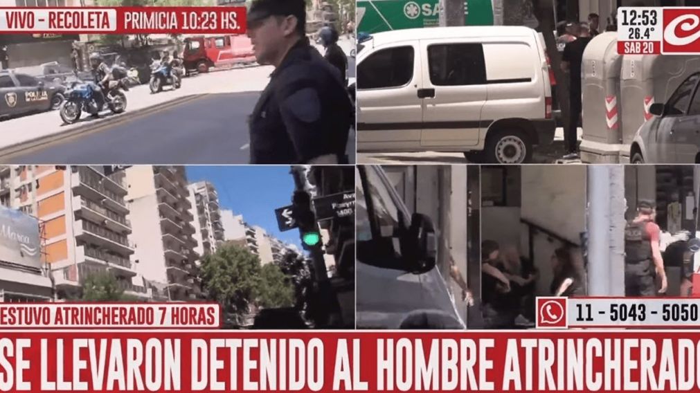Detuvieron al hombre que se atrincheró en Recoleta.
