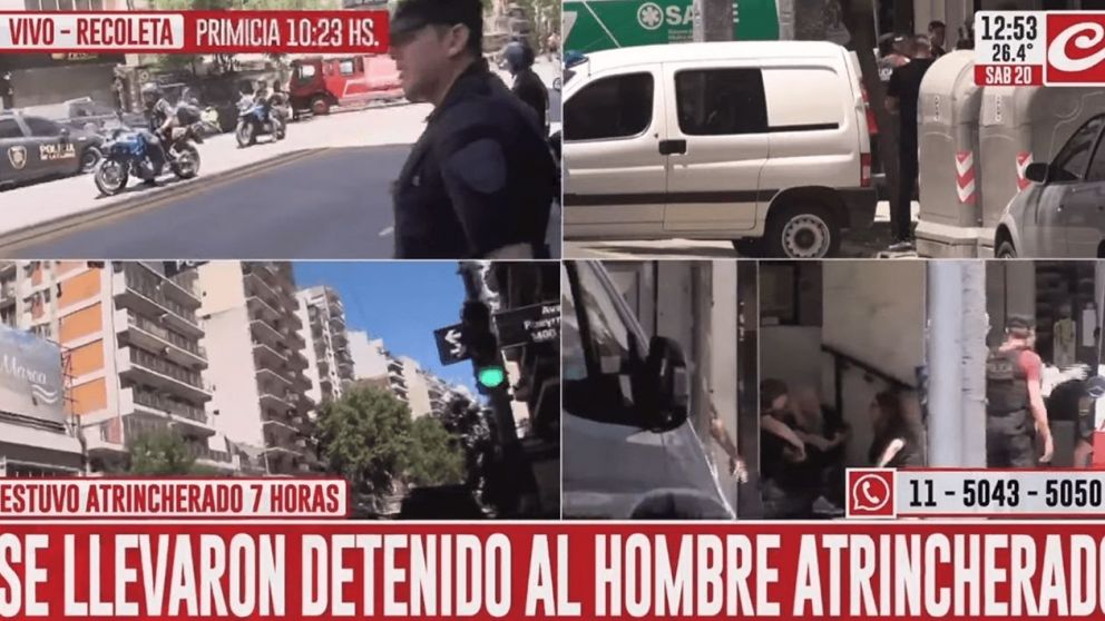 Detuvieron al hombre que se atrincher� en Recoleta.