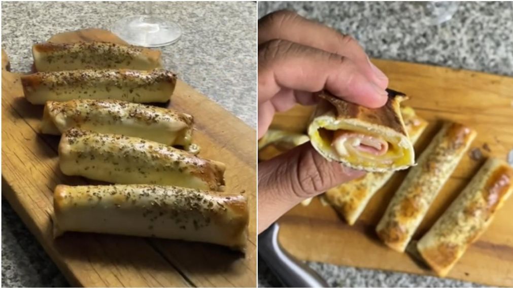 Receta de rollitos de jamón y queso con tapas de empanadas. (Foto: captura de video "luciaanolopez")