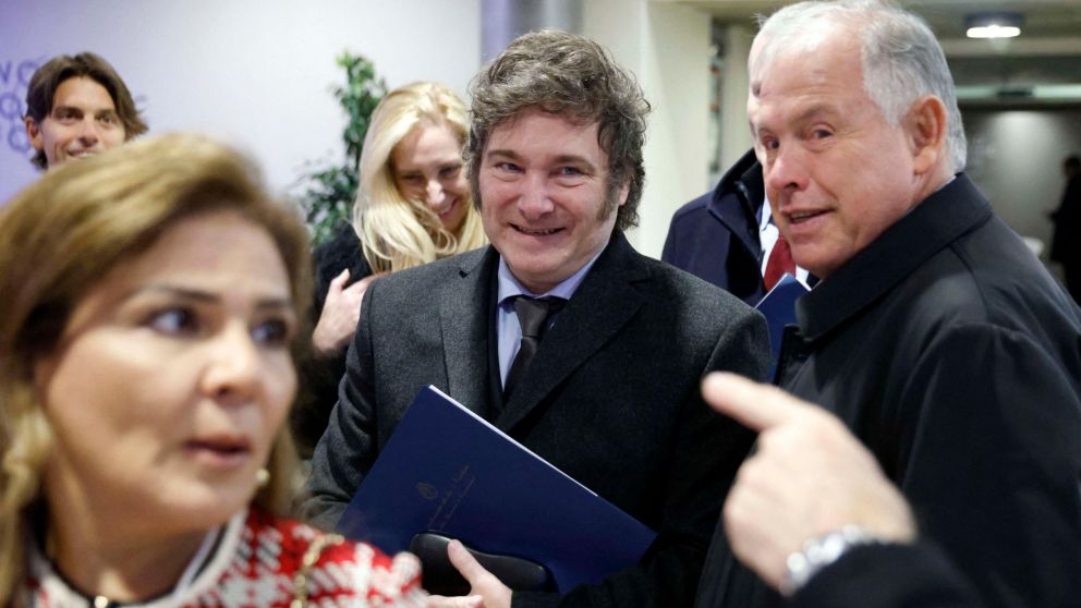 El presidente Javier Milei en Davos (Télam).