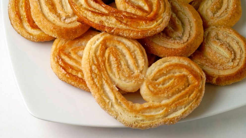 Palmeritas con tres ingredientes y mucho sabor para la merienda.