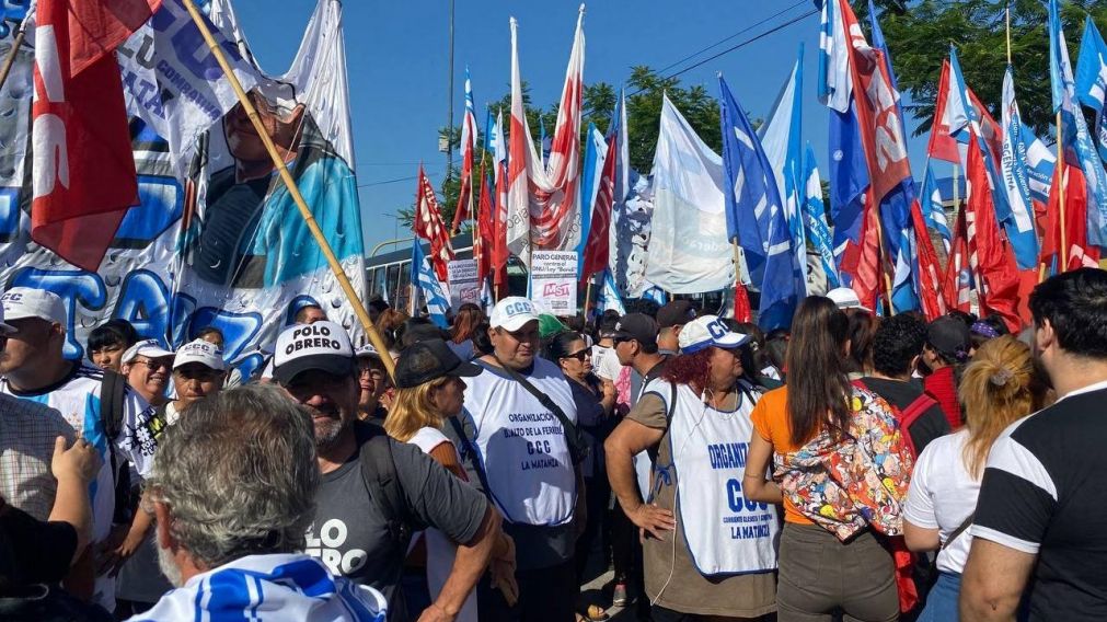 Protesta en la Ruta 3, en La Matanza.